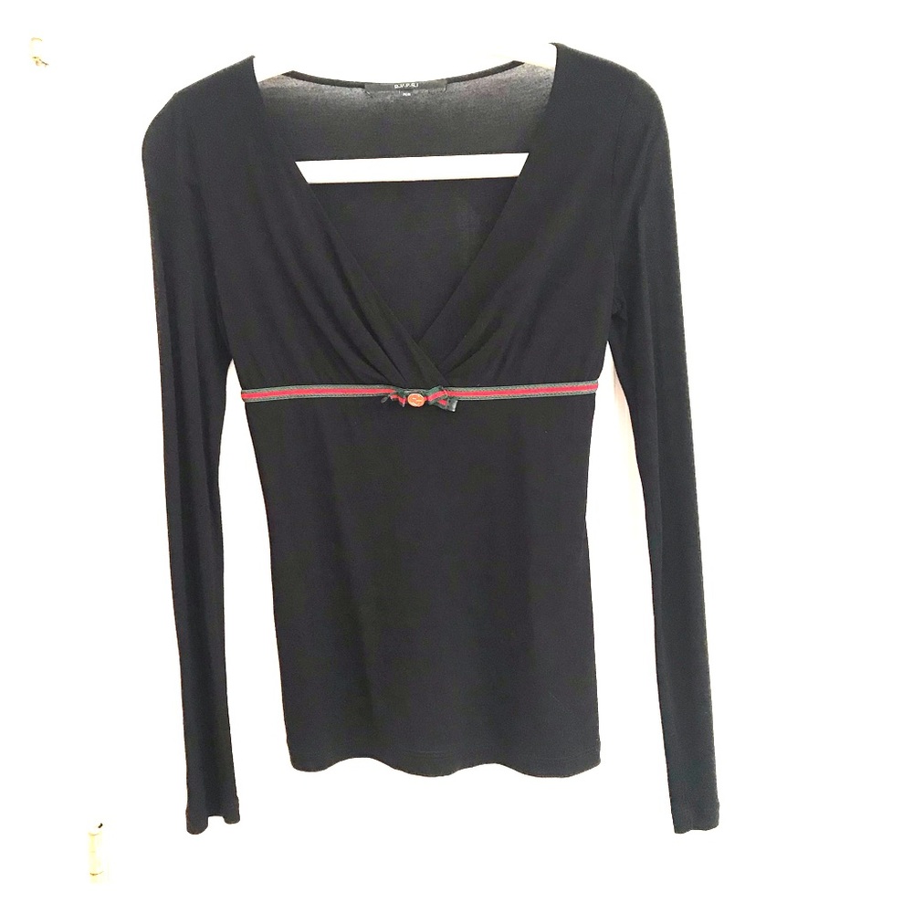 Gucci V neck long sleeve Tee